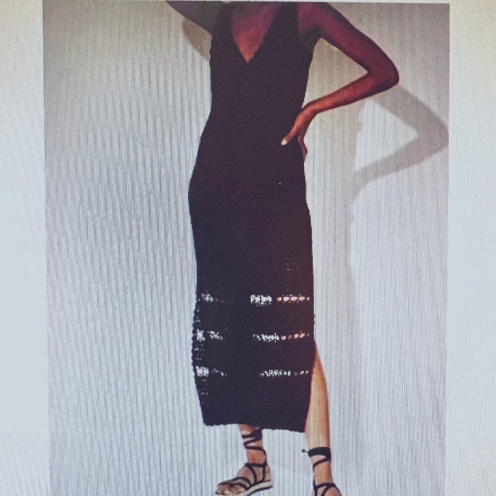 Cleobella Crocheted Dress-Black-Size Small-Stretch-Luxury-Resort Wear Cover-Sun